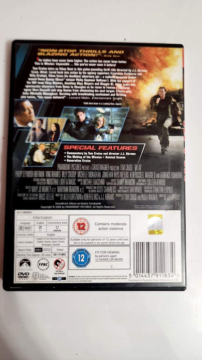Mission Impossible III DVD - Dos de la pochette avec synopsis et bonus