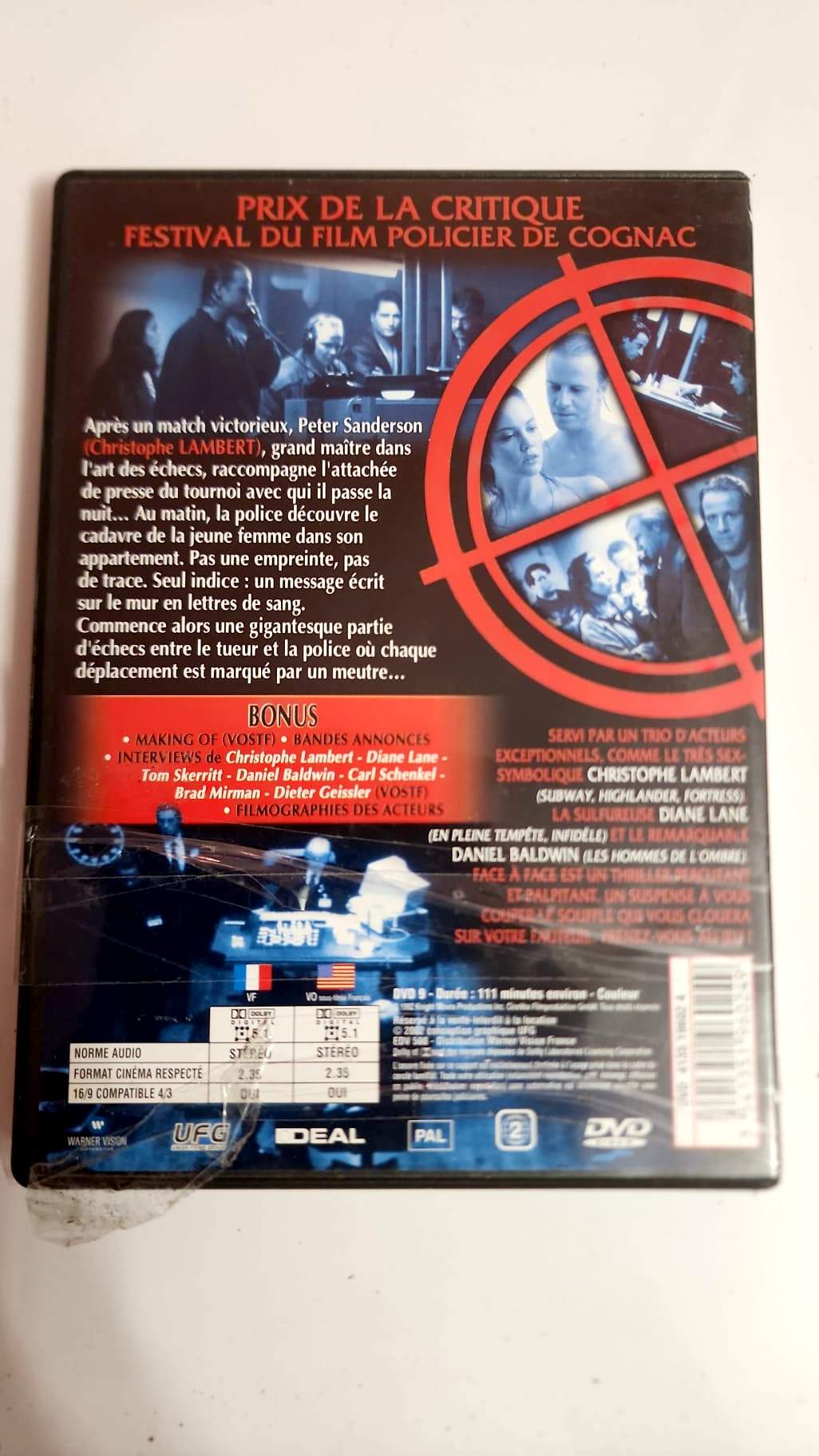 Face à Face (Knight Moves) – DVD | Christophe Lambert, Diane Lane | Carl Schenkel | Thriller Zone 2