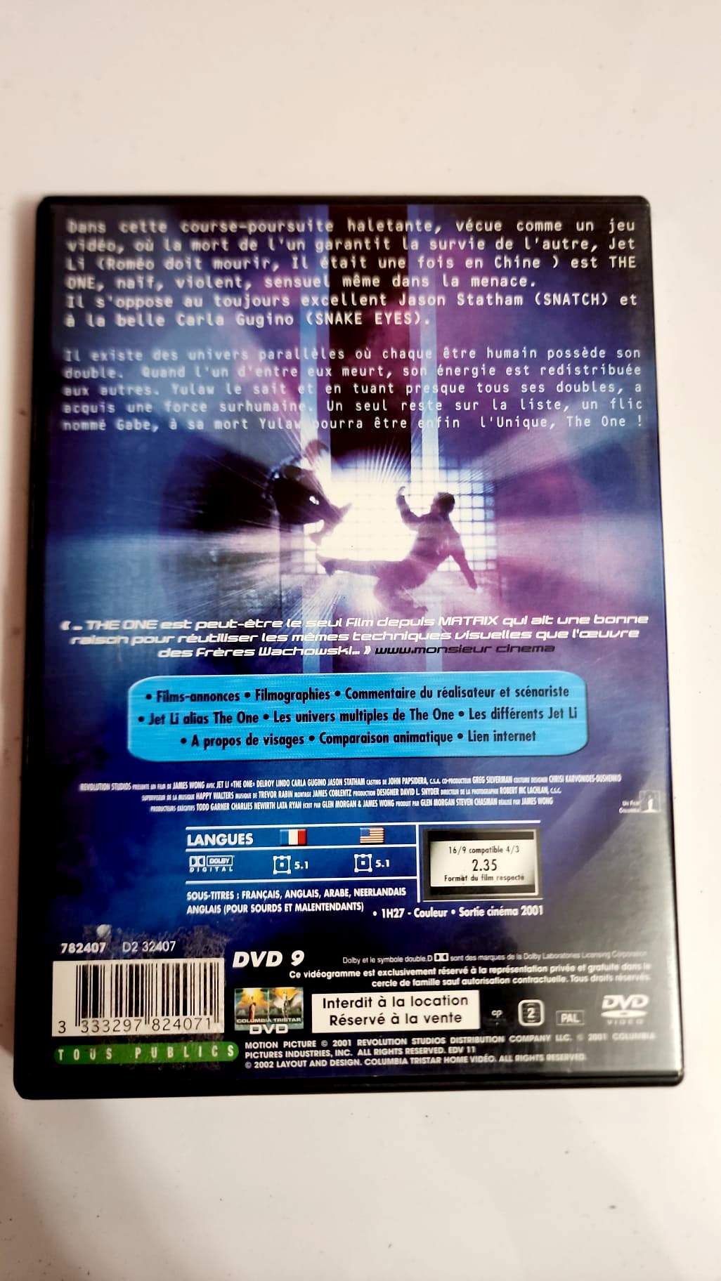 The One DVD - Verso pochette