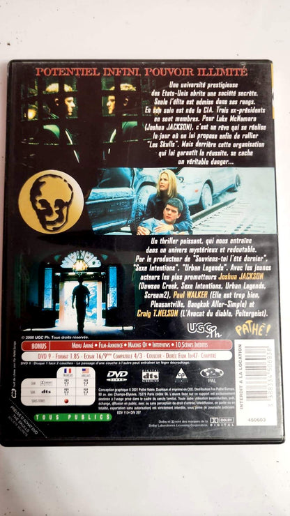 The Skulls Société Secrète DVD - Verso pochette