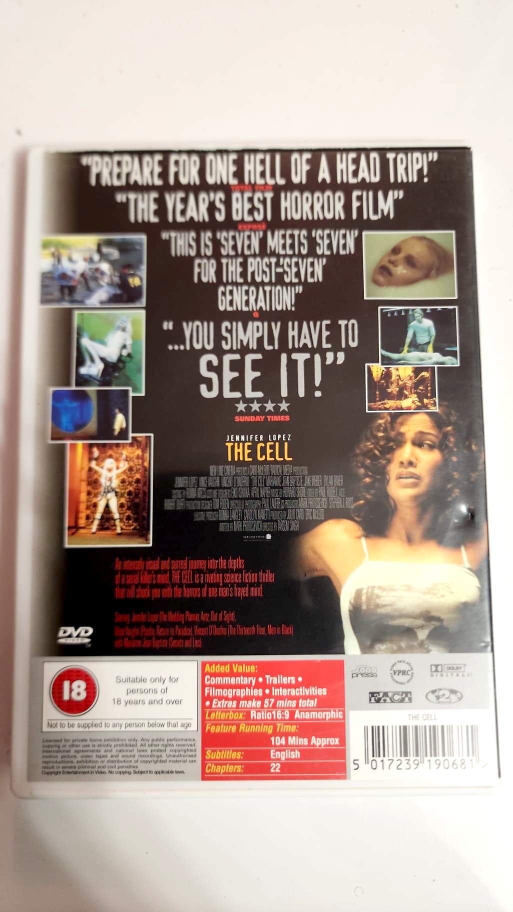 The Cell DVD - Verso pochette