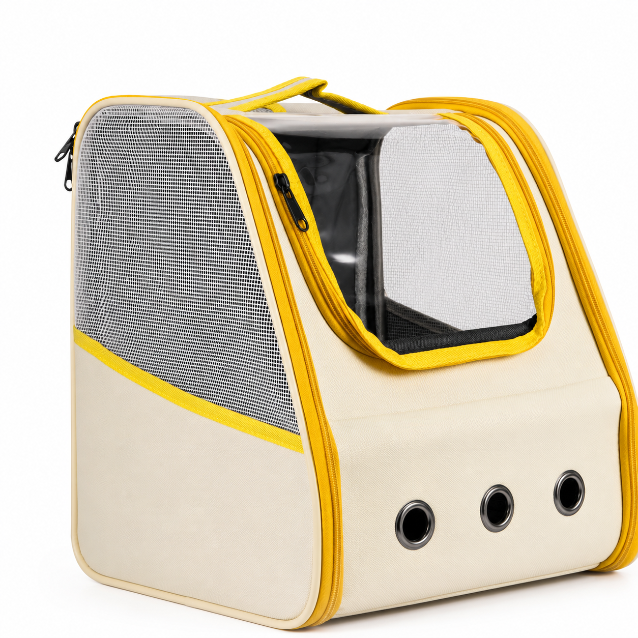 Sac de Transport Chat Pliable 33L Respirant avec Fenêtres Filet, Sac à Dos pour Chaton et Petit Chien, Cage de Voyage Portable