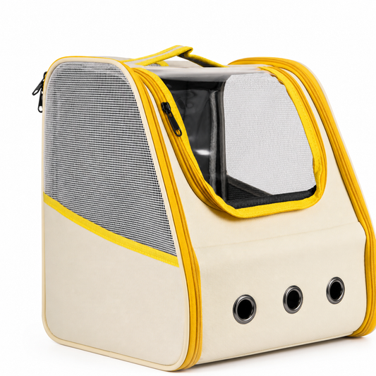 Sac de Transport Chat Pliable 33L Respirant avec Fenêtres Filet, Sac à Dos pour Chaton et Petit Chien, Cage de Voyage Portable