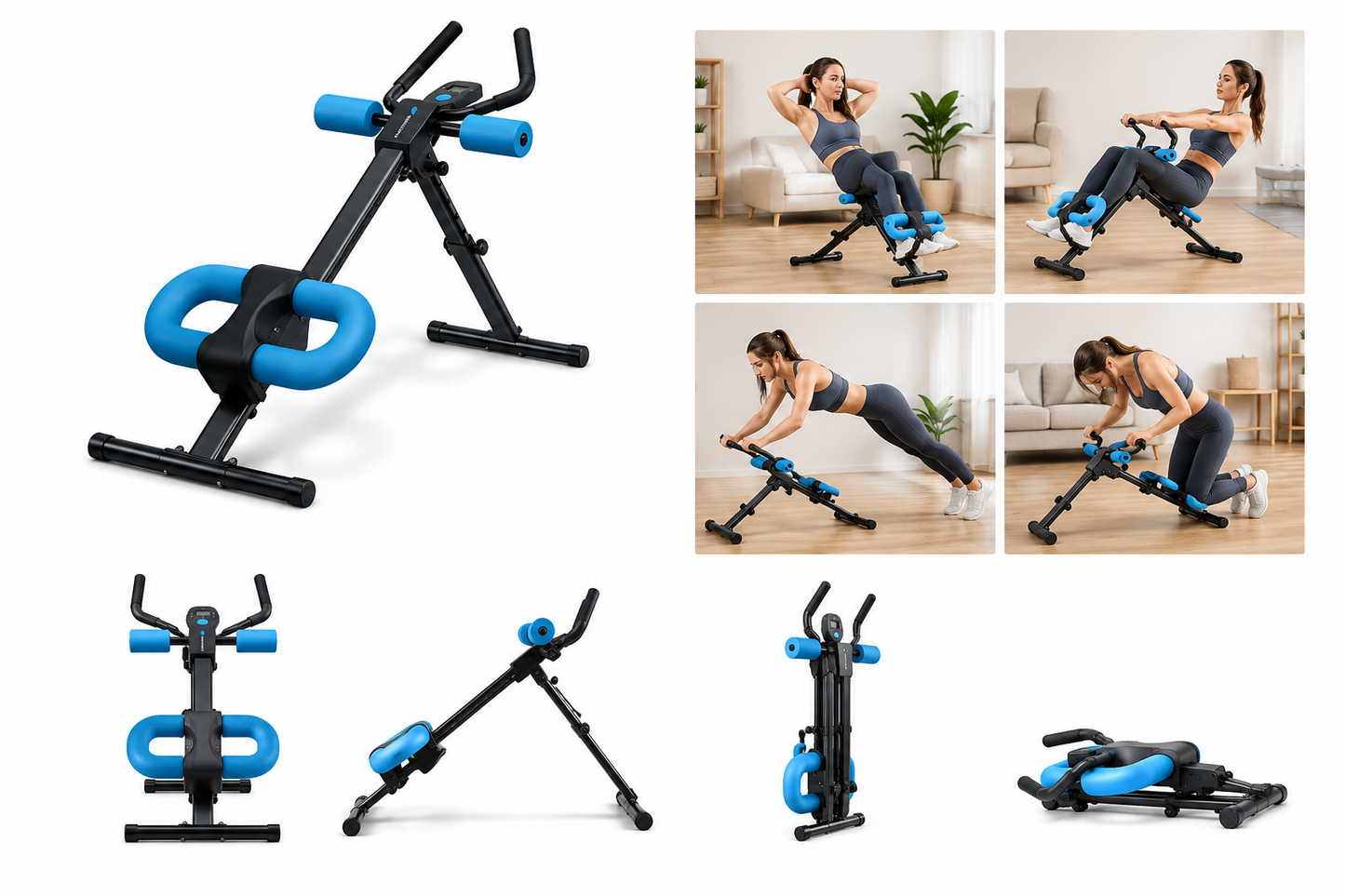 Appareil de Musculation Abdominale Pliable Réglable – Banc Fitness pour Abdominaux, Gainage et Renforcement du Tronc