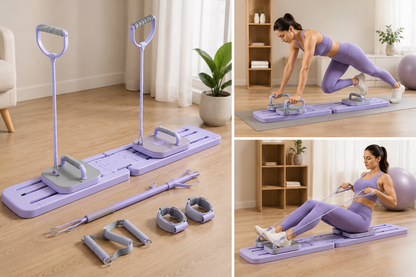 Planche Pilates Pliable Multifonction avec Élastiques – Gainage, Abdominaux, Musculation & Fitness Corps Complet à Domicile