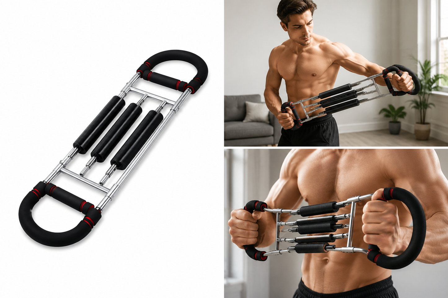 Appareil de Musculation Réglable 30 à 75 kg Entraîneur de Bras Poitrine Épaules Fitness Musculation Domicile