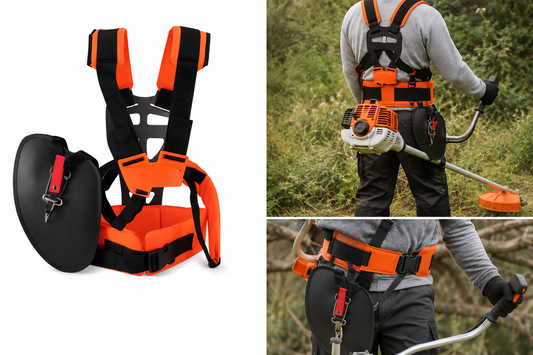 Harnais Double Épaules pour Débroussailleuse et Coupe-Bordure Sangle de Portage Confort Réglable avec Protection Hanche