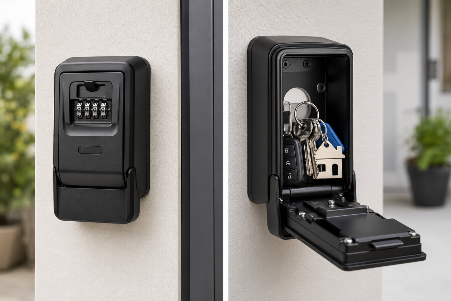 Boîte à Clés Murale à Code Étanche Coffre de Rangement Sécurisé Grande Capacité pour Maison Bureau Location Saisonnière