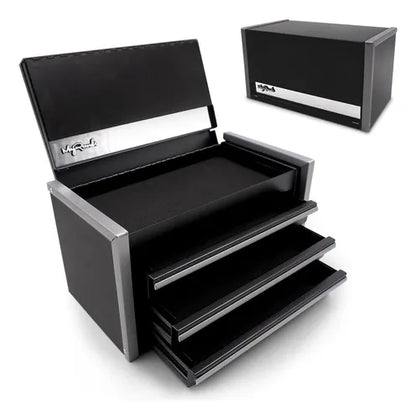 8.6-inch portable metal toolbox with 3 drawers