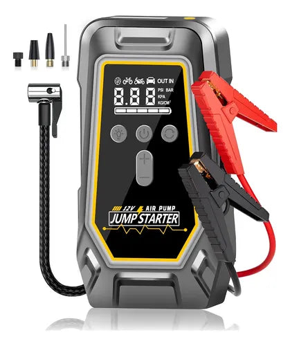 Démarreur de Batterie Portable 4000A avec Compresseur Air 150 PSI – Booster Voiture Rechargeable USB – Gonfleur Pneus Automobile Moto SUV