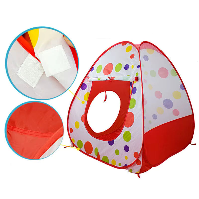 Tente Enfant 3 en 1 – Tunnel Pliable et Piscine à Balles Intérieur/Extérieur