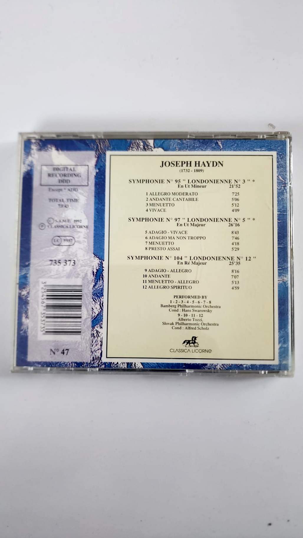Haydn – Symphonies londoniennes n° 95, 97 et 104 – CD Classica Licorne