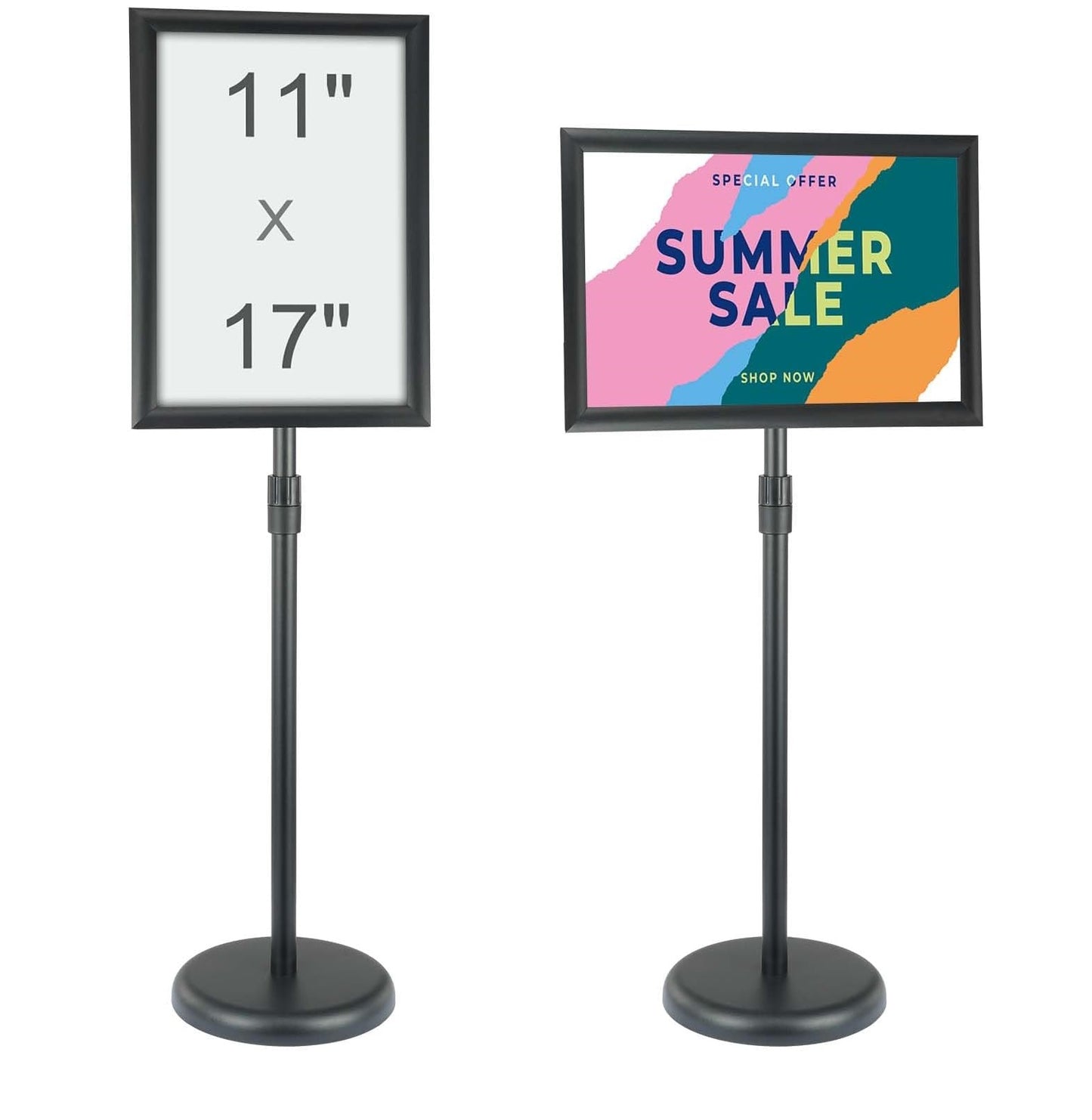 Porte-Affiche A3 420x297 mm sur Pied – Rotation 360° – Hauteur Réglable 850-1357 mm – Base Lestée