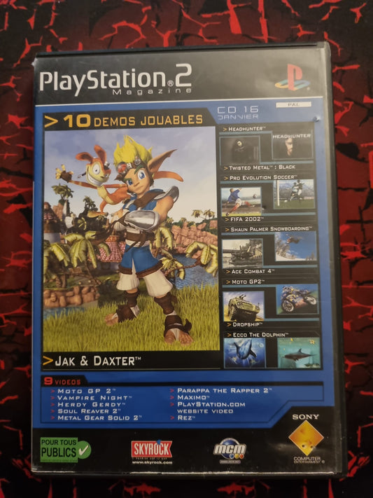 PlayStation 2 Magazine CD Démo N°16 (Janvier) – 10 démos jouables + 9 vidéos – Jak & Daxter, Metal Gear Solid 2, FIFA 2002