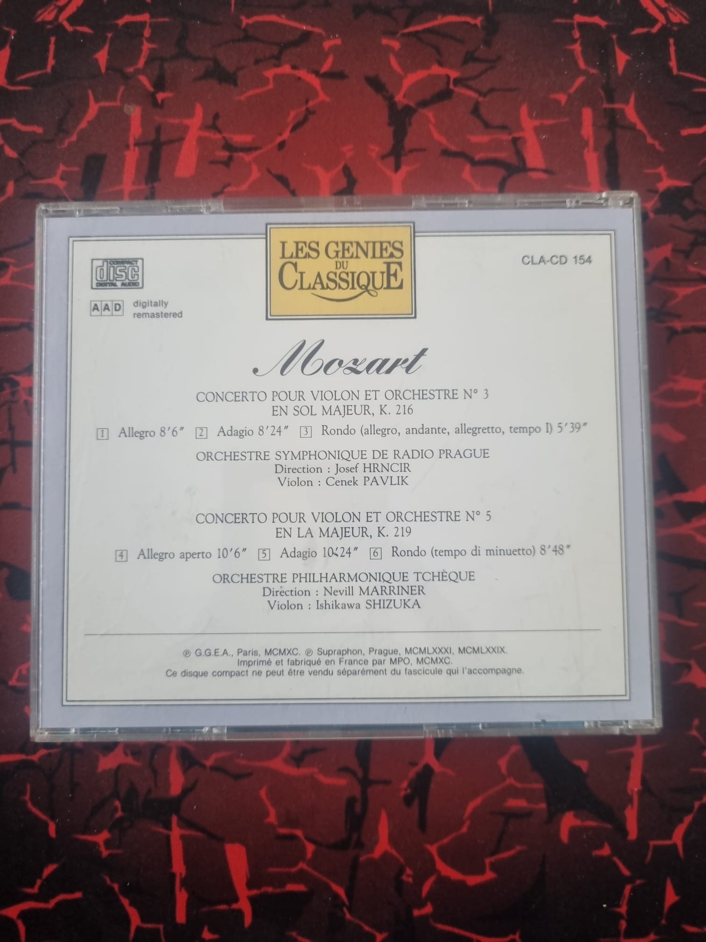 Mozart – Concertos pour violon n°3 et n°5 – Les Génies du Classique – CD Éditions Atlas