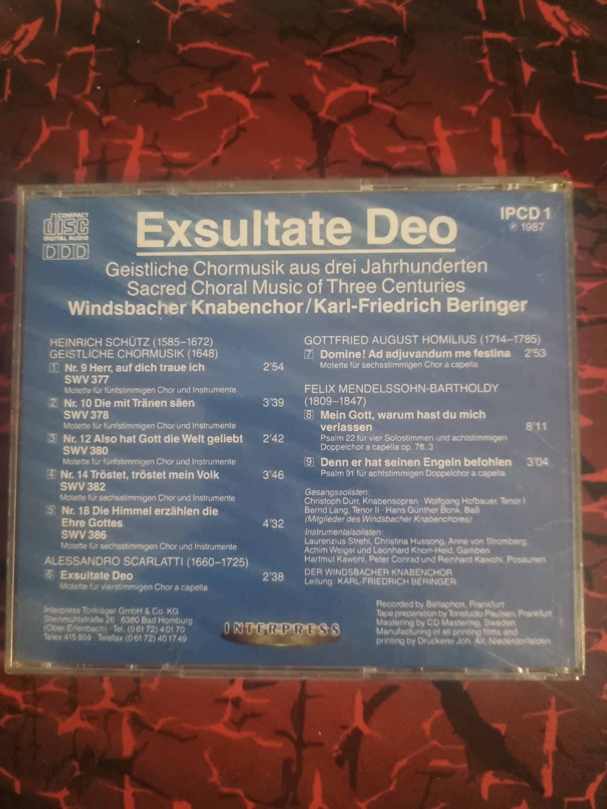 Exsultate Deo – Sacred Choral Music (Schütz, Homilius, Mendelssohn, Scarlatti)