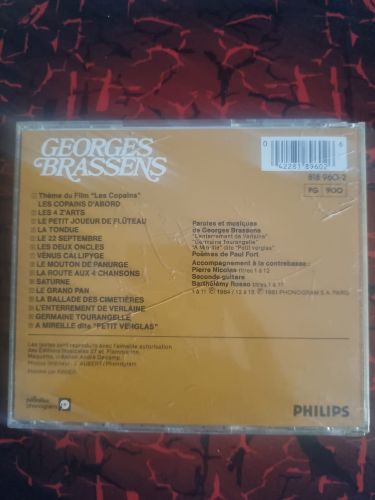 Georges Brassens – Les Copains d’Abord – CD Album Classique Français (Philips