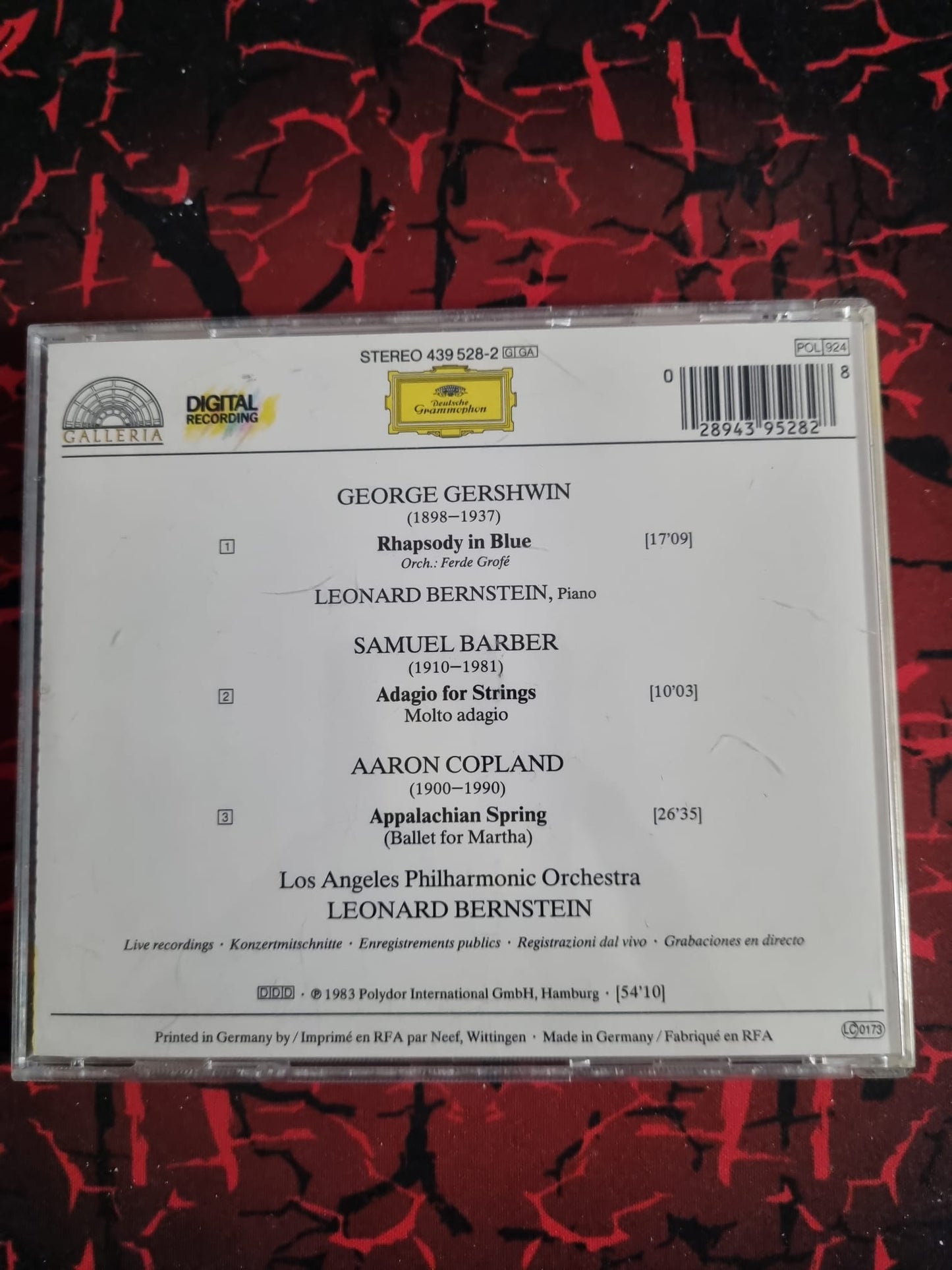 Gershwin / Copland / Barber – Rhapsody in Blue / Appalachian Spring / Adagio for Strings – Leonard Bernstein