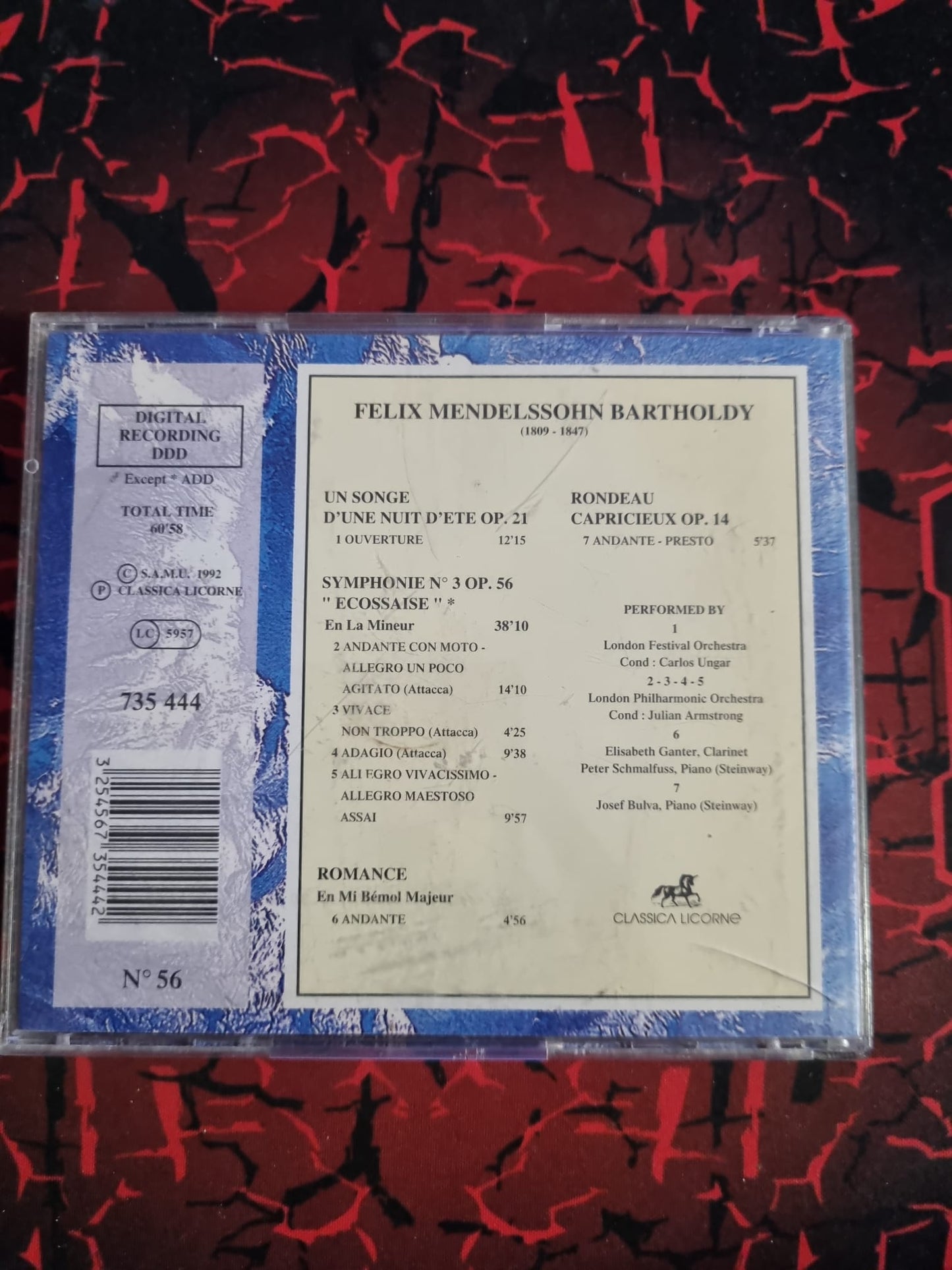 Felix Mendelssohn Bartholdy – Ouverture d’un Songe d’une Nuit d’Été / Symphonie N°3 “Écossaise” / Romance – Classica Licorne – CD Album