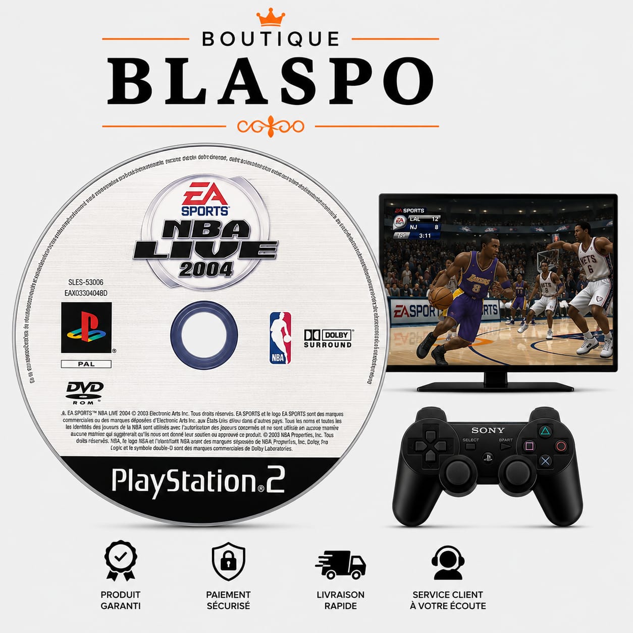 NBA Live 2004 – PS2 – CD seul sans boîtier – Basket-ball
