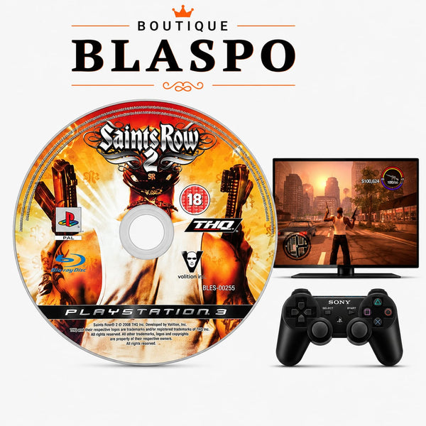 Saints Row 2 Juego PS3 Blu-Ray – Solo Disco de Juego Sin Caja – Juego de Acción de Mundo Abierto para PlayStation 3