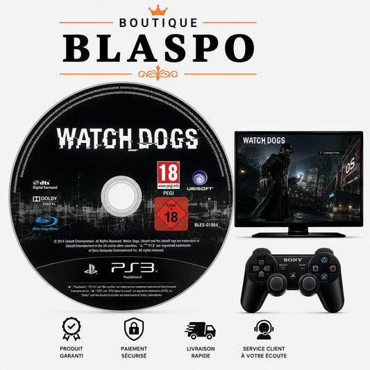 Watch Dogs – Jeu PS3 – CD seul – Sans boîtier – Version PAL – Action Aventure