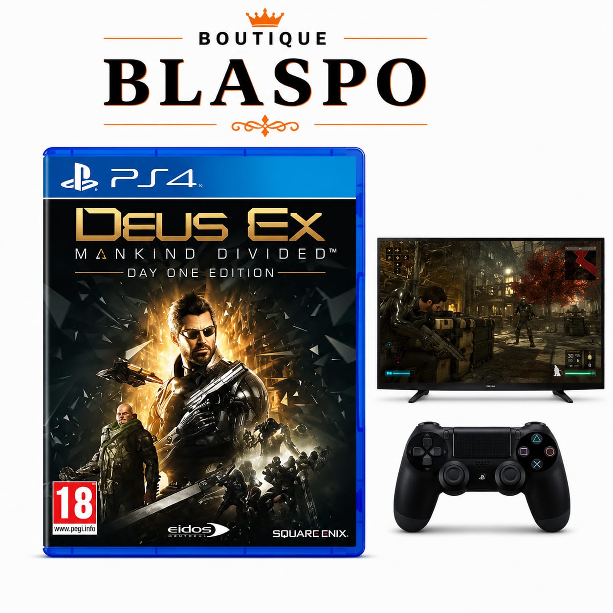 Deus Ex Mankind Divided – Day One Edition – Jeu PS4 – Action RPG – PEGI 18