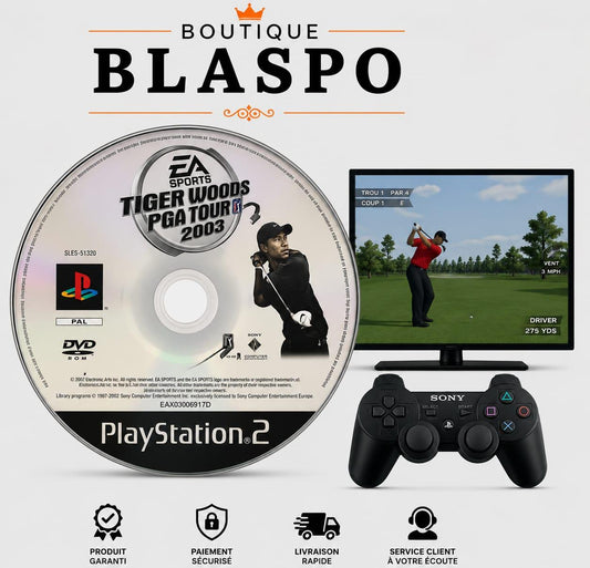Tiger Woods PGA Tour 2003 – Jeu PS2 – CD seul – Sans boîtier – Version PAL