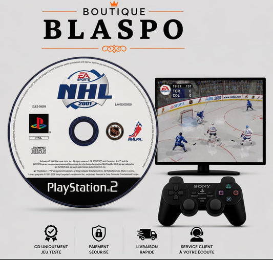 NHL 2001 – PS2 – CD seul sans boîtier – Jeu de hockey sur glace