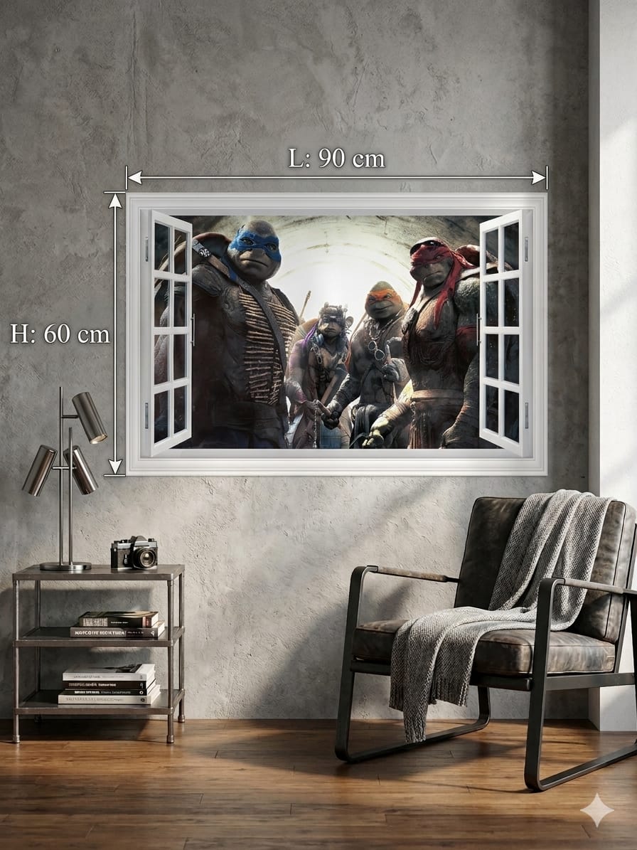 Sticker Mural Style Action Fantaisie – Décoration Murale Grand Format – Autocollant Unique – 90 x 60 cm