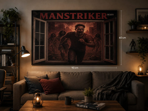 Vinilo Adhesivo de Pared Horror 3D MANSTRIKER Blaspo 90 x 60 cm – Efecto Ventana Abierta – Apocalipsis Zombi – Decoración para Salón, Habitación Gaming y Cine de Terror