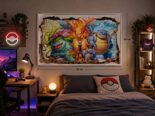 Sticker Mural Créatures Fantaisie – Autocollant Panoramique – Grand Format 90x60 cm – Décoration Murale