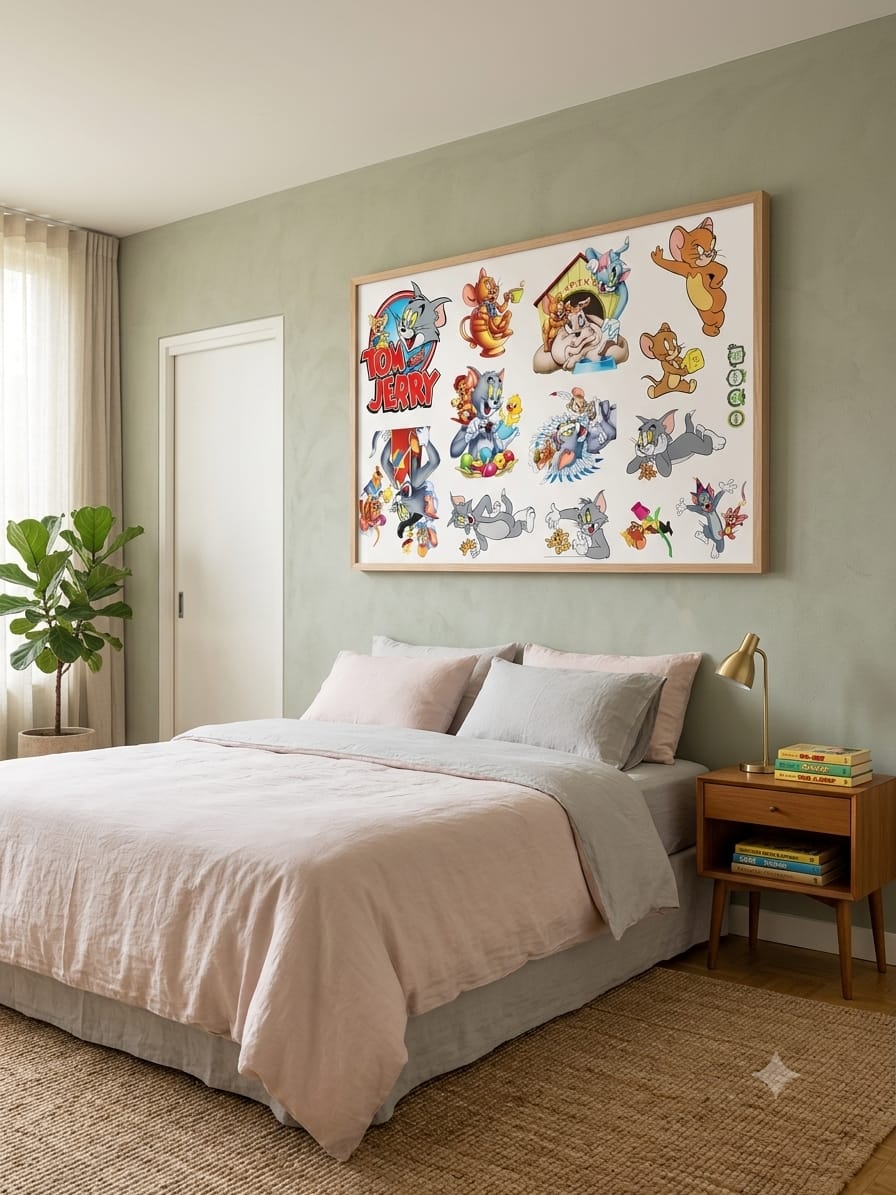 Poster Tom et Jerry Décoration Murale Dessin Animé Chambre Enfant Salon 90x60 cm