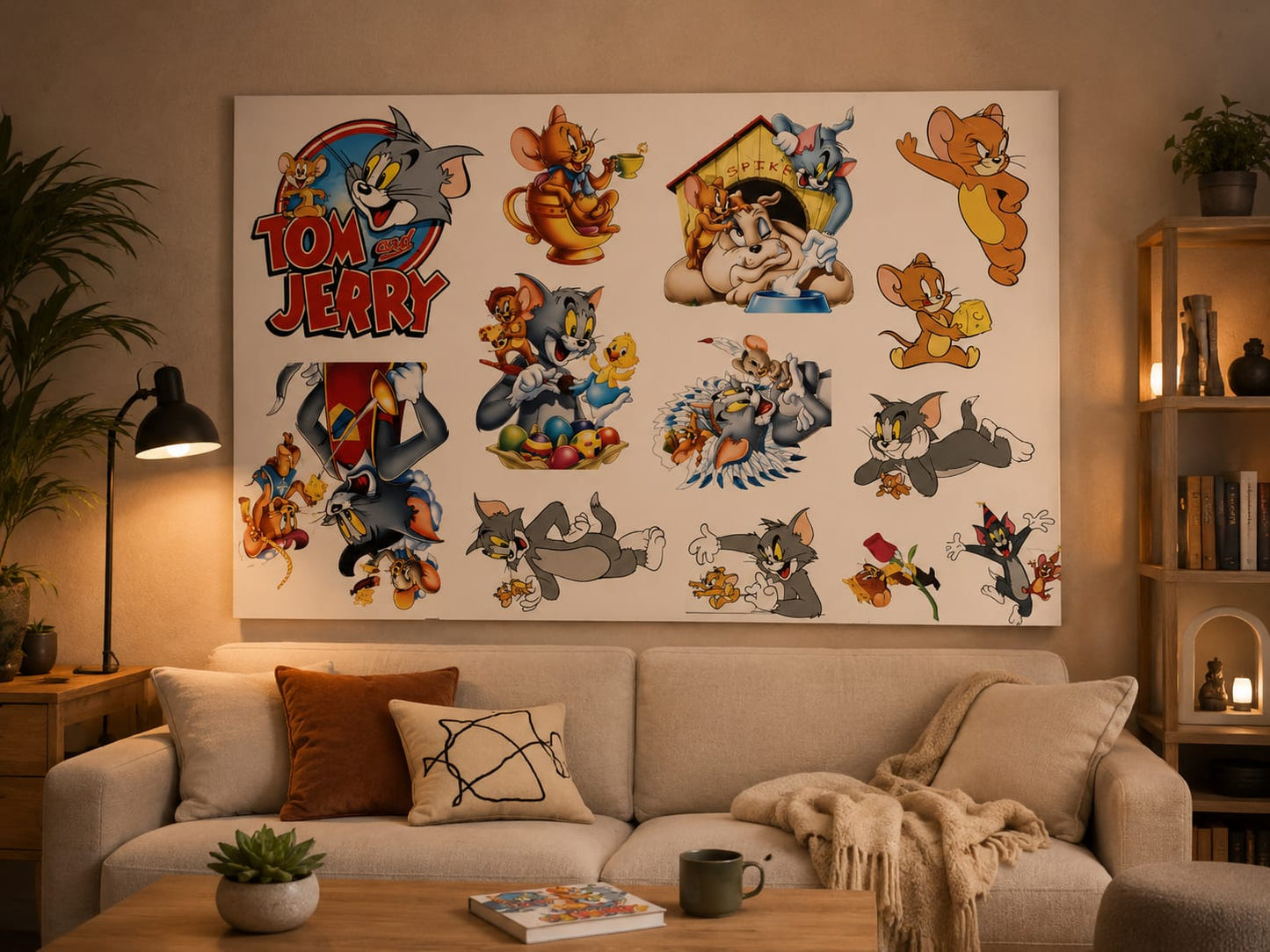 Poster Tom et Jerry Décoration Murale Dessin Animé Chambre Enfant Salon 90x60 cm