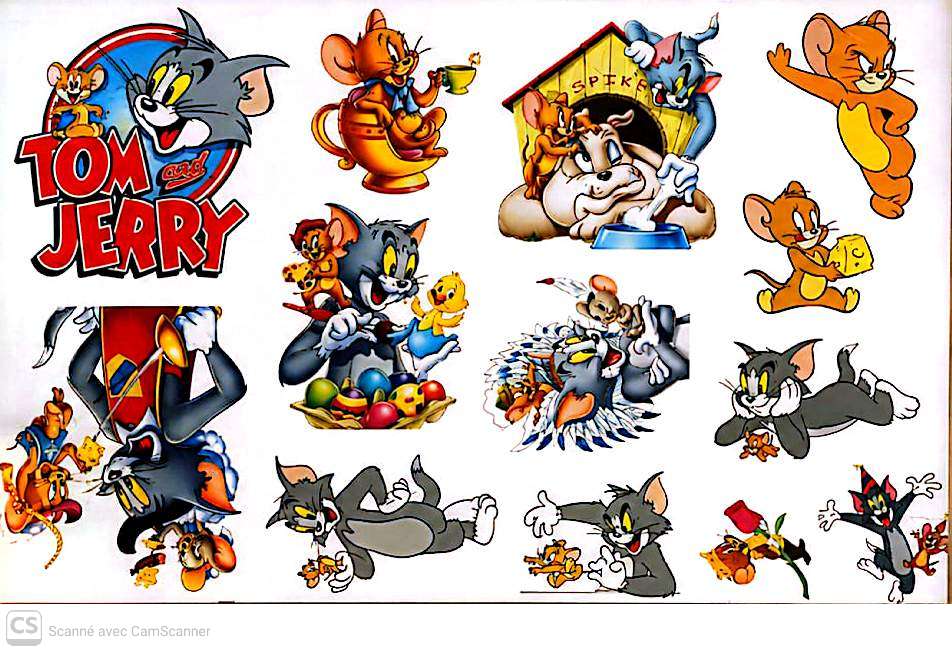 Poster Tom et Jerry Décoration Murale Dessin Animé Chambre Enfant Salon 90x60 cm