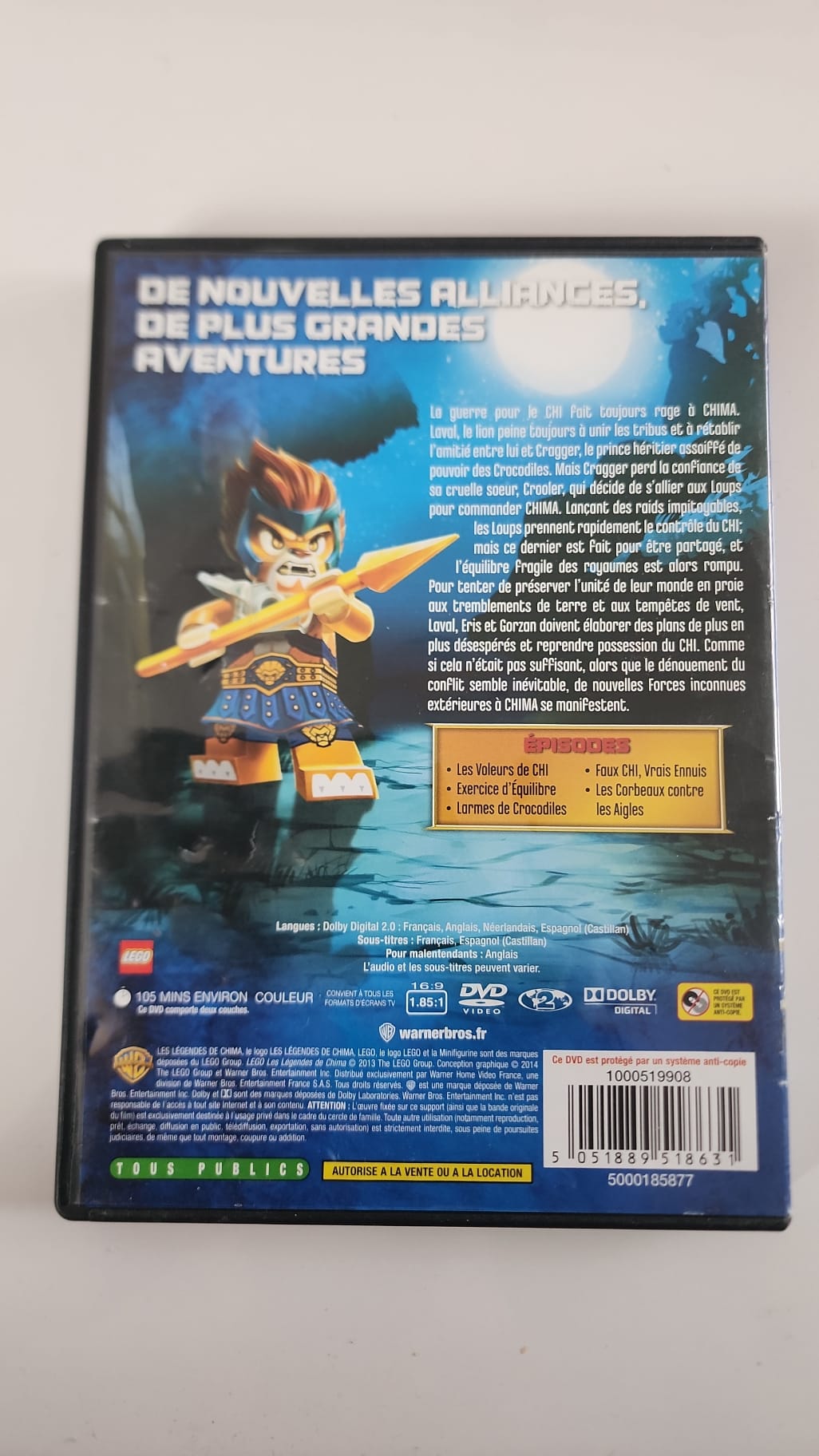 LEGO Les Légendes de Chima Saison 1 Volume 3 DVD - Pochette arrière