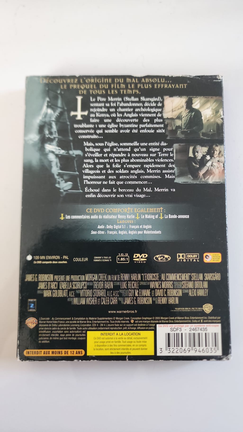 L'Exorciste Au Commencement DVD - Pochette arrière