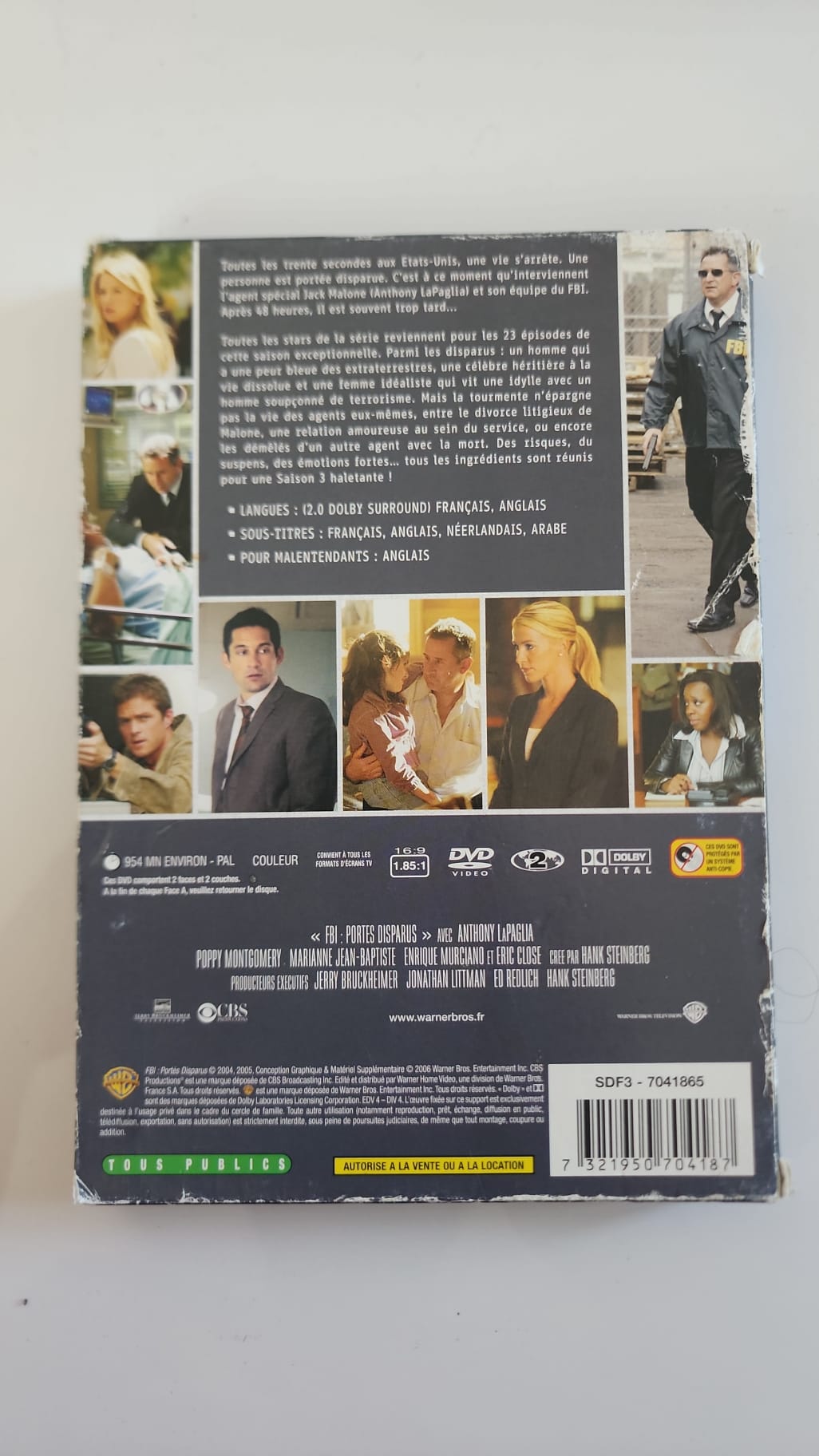 FBI Portés Disparus Saison 3 DVD - Pochette arrière