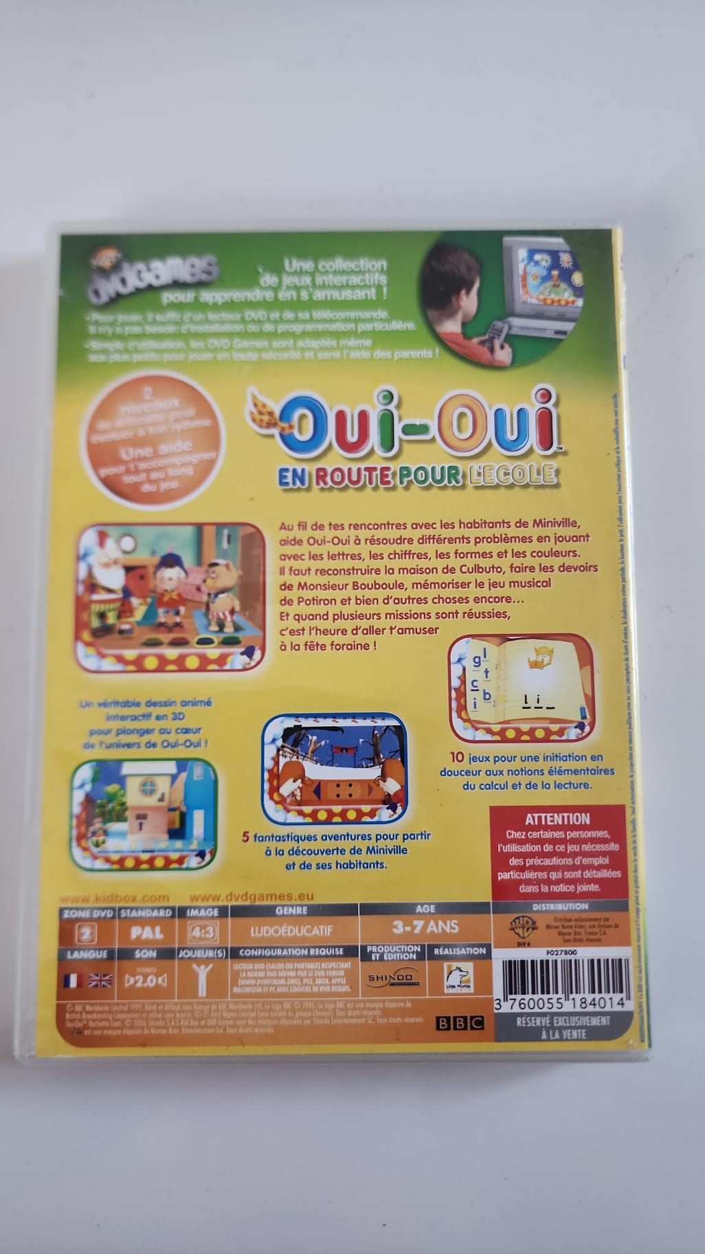 Oui-Oui En Route Pour L'École DVD Games - Pochette arrière