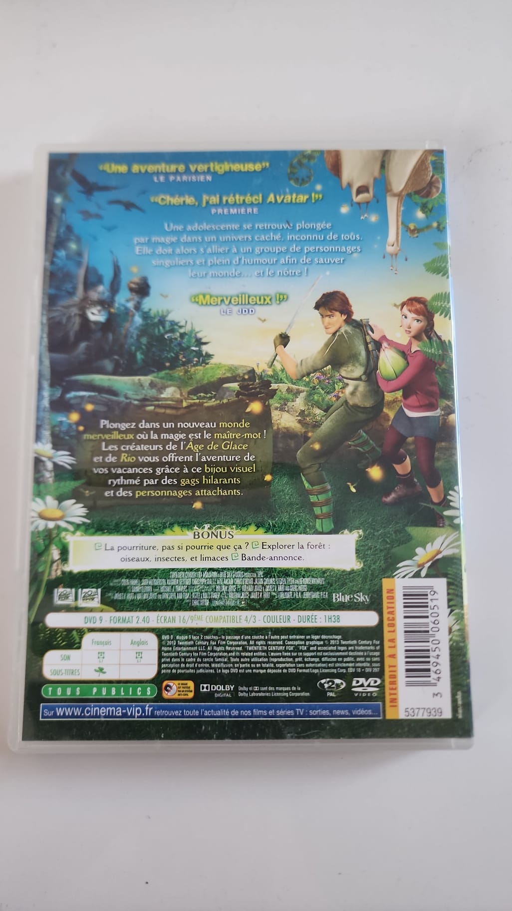 Epic La Bataille du Royaume Secret DVD - Pochette arrière