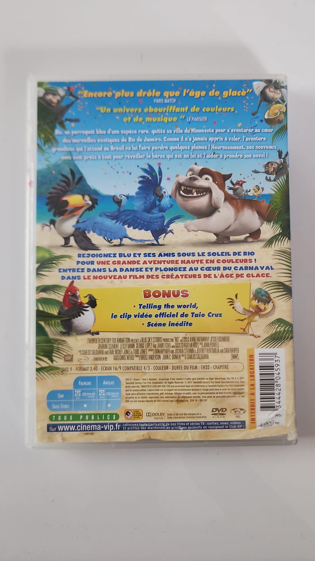 Rio DVD Blue Sky - Pochette arrière