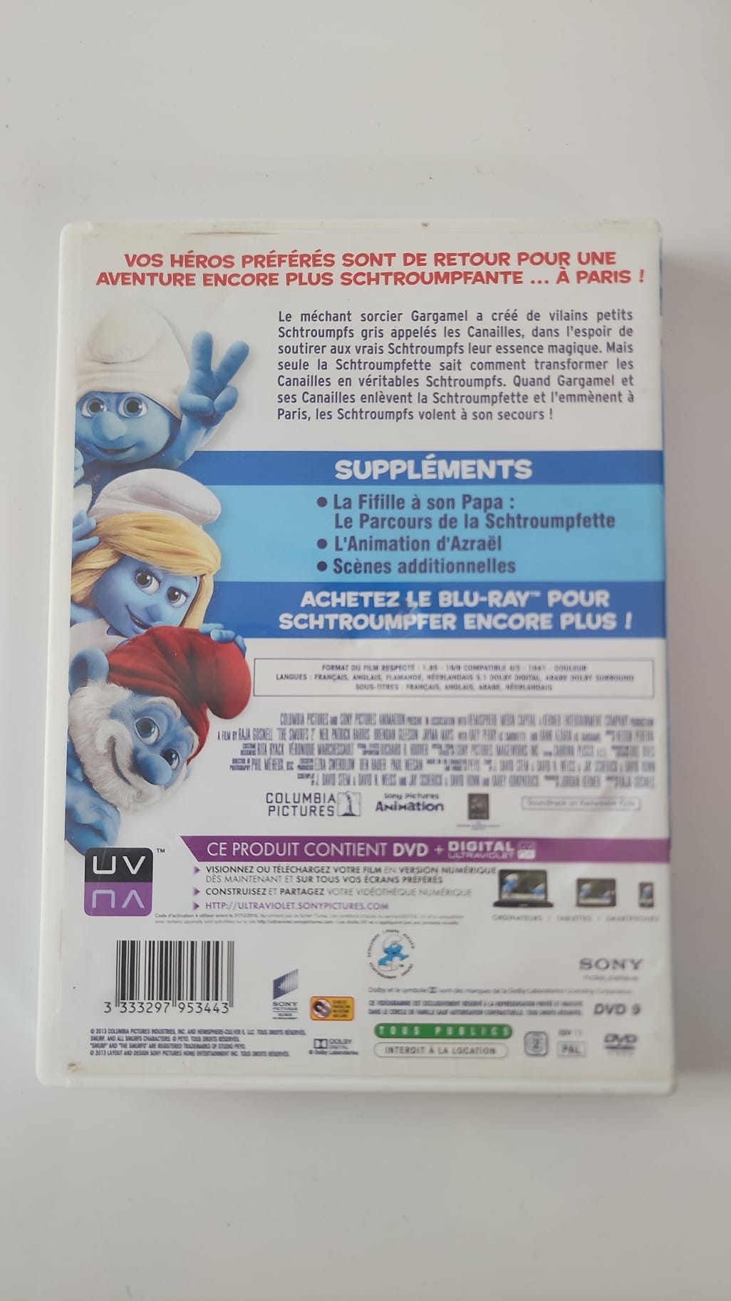 Les Schtroumpfs 2 DVD - Pochette arrière