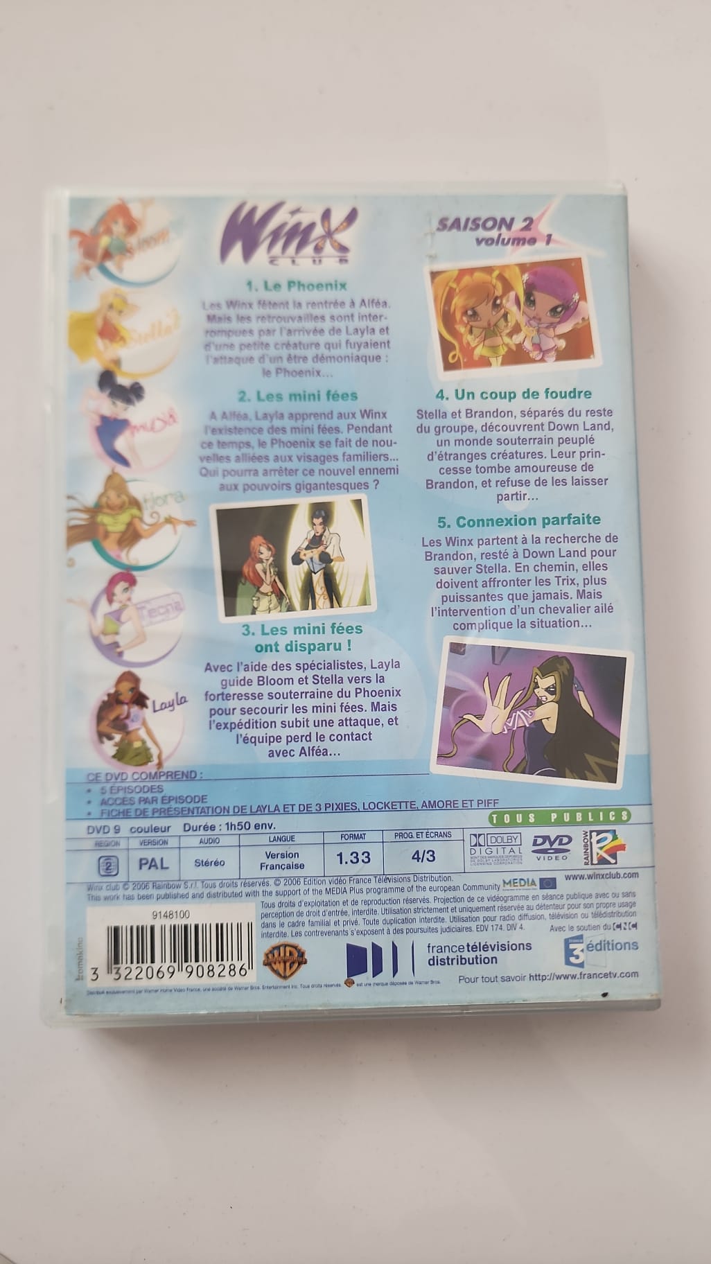 Winx Club Saison 2 Vol.1 DVD - Code-barres EAN 3322069908286