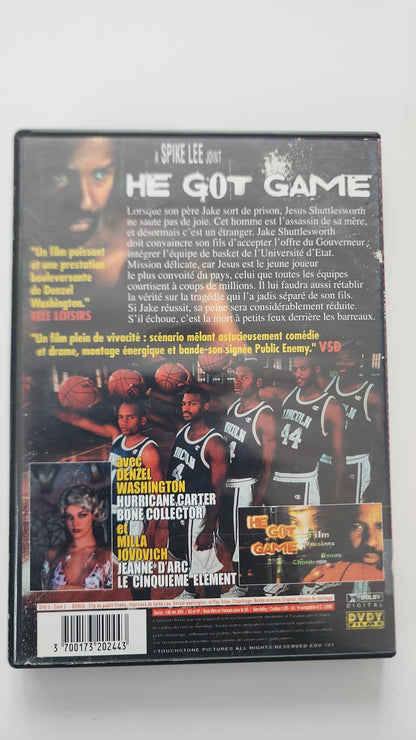 He Got Game DVD - Dos de la boîte avec synopsis et bonus