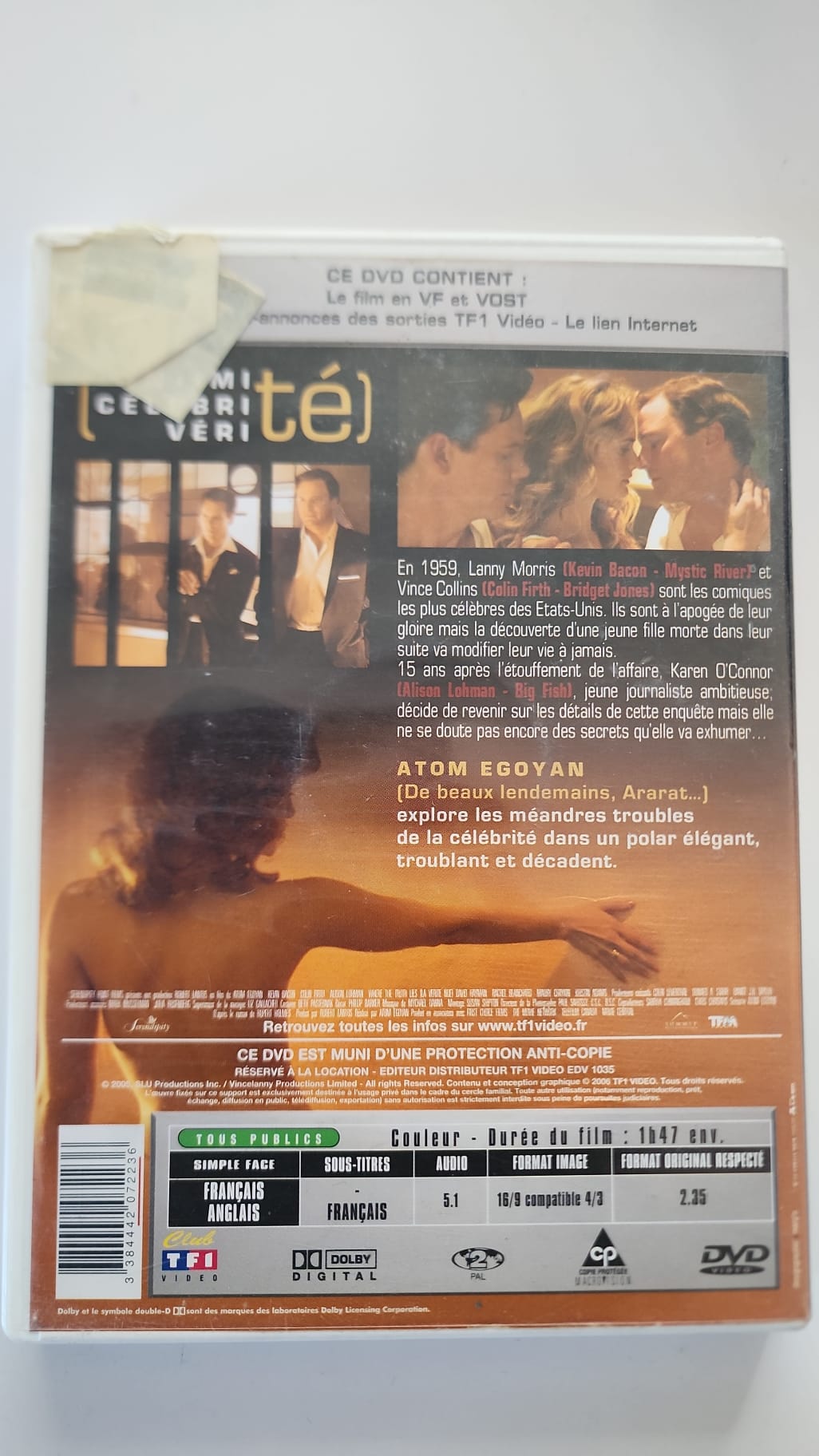 La Vérité Nue DVD - Pochette verso - Atom Egoyan