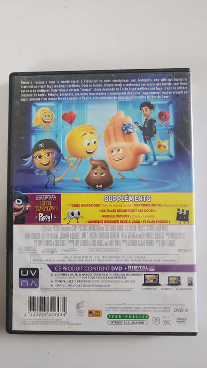 Le Monde Secret des Emojis DVD - Couverture arrière et synopsis