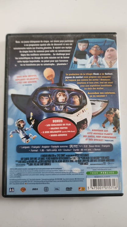 Les Chimpanzés de l'Espace DVD - Couverture arrière et synopsis
