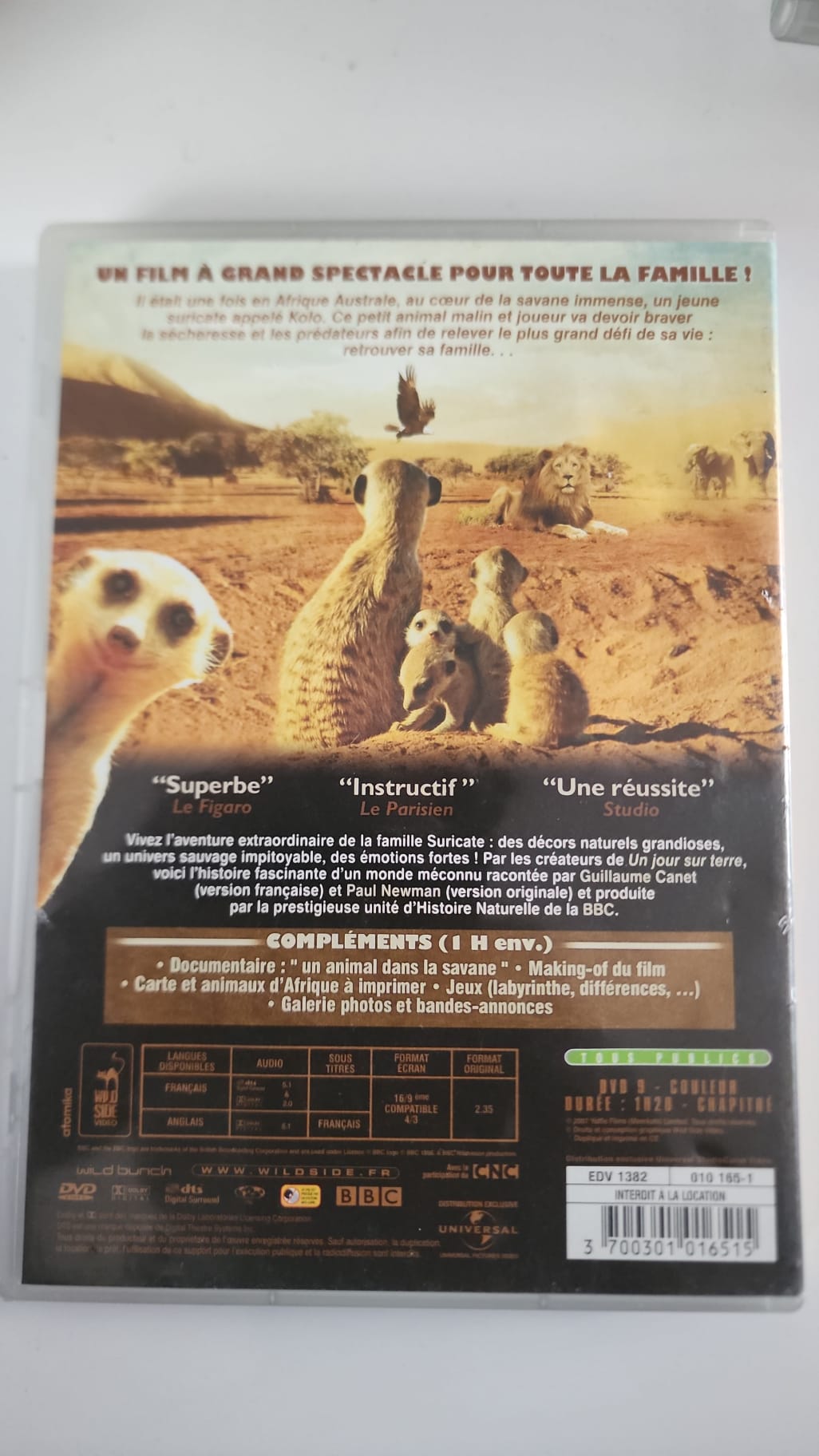 La Famille Suricate - DVD Documentaire Guillaume Canet
