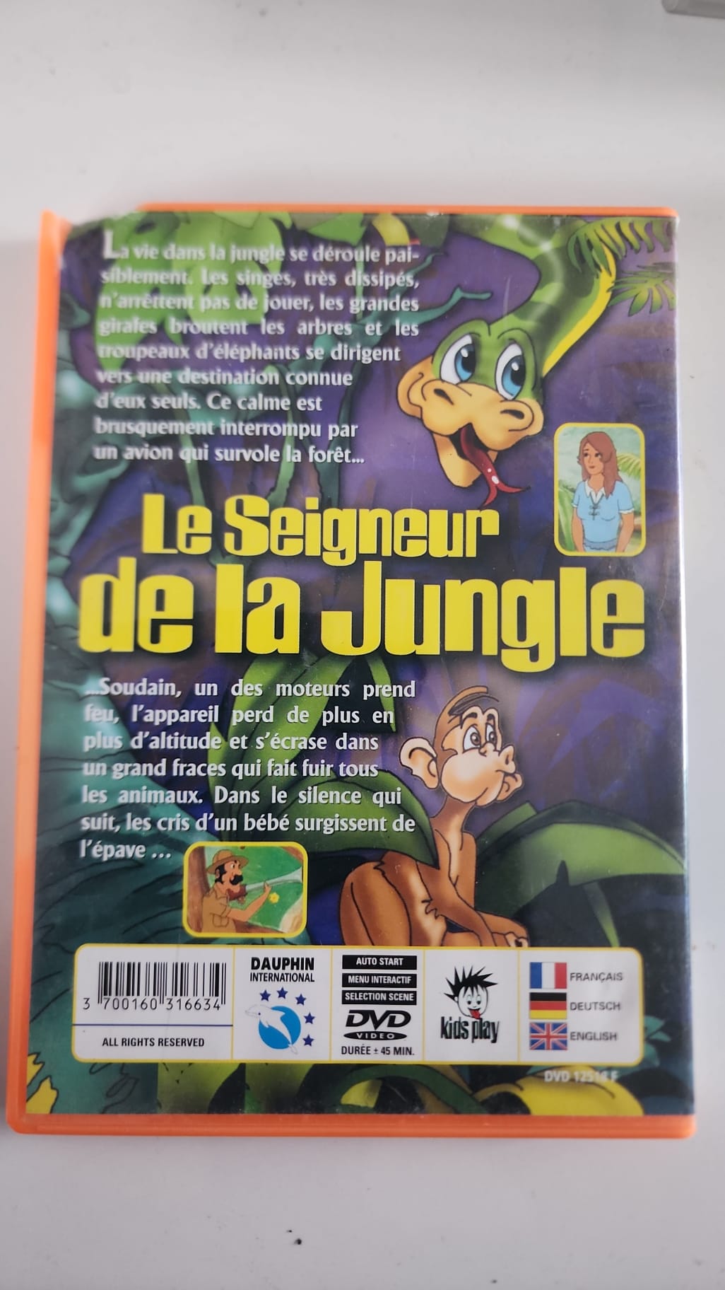 Le Seigneur de la Jungle DVD - Couverture arrière et synopsis