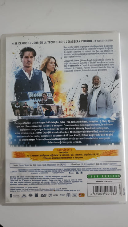 Transcendance DVD - Couverture arrière et synopsis